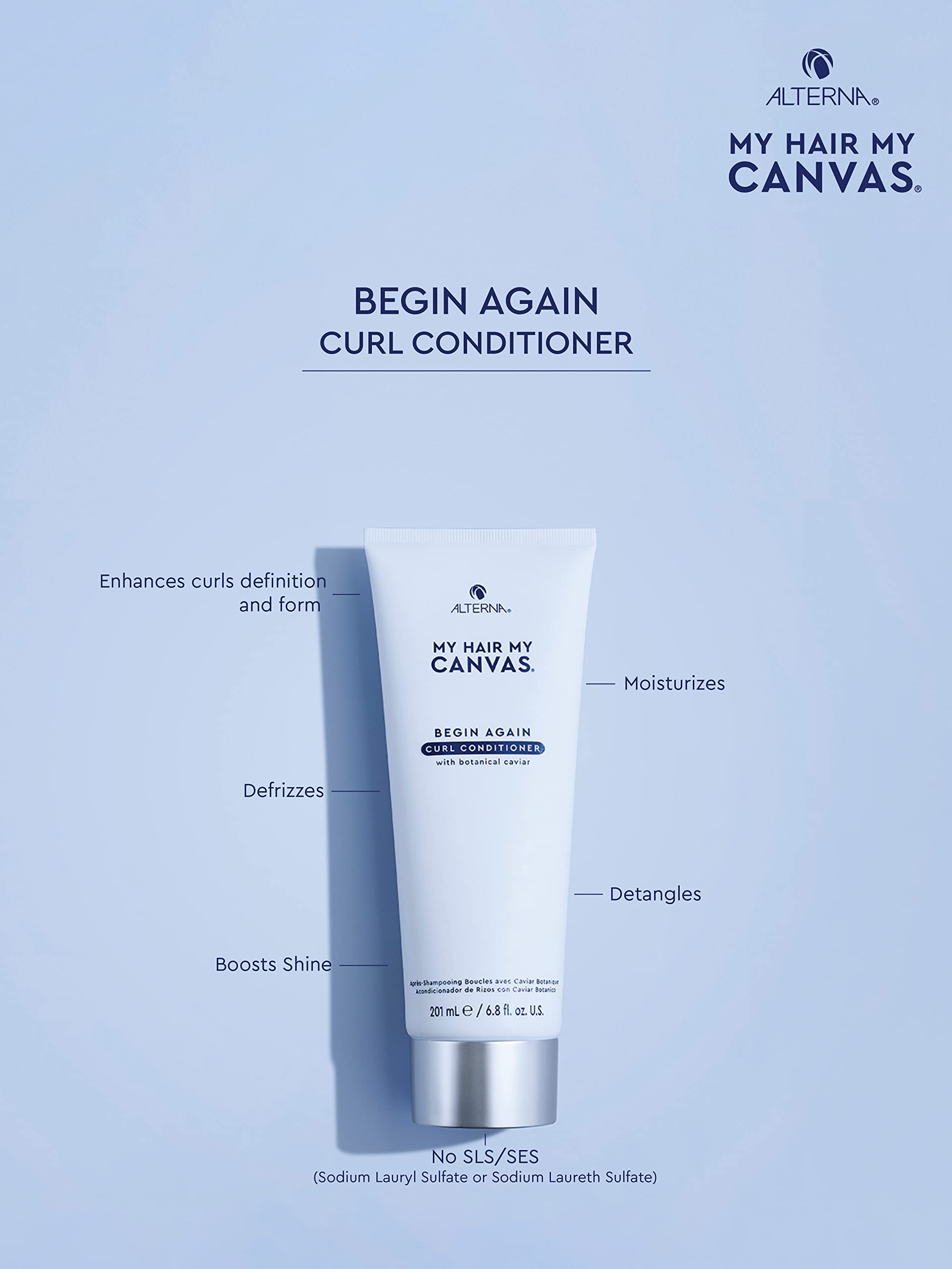 My Hair. My Canvas. Begin Again Vegan Curl Enhancing Conditioner for Curly, Wavy, and Coily Hair