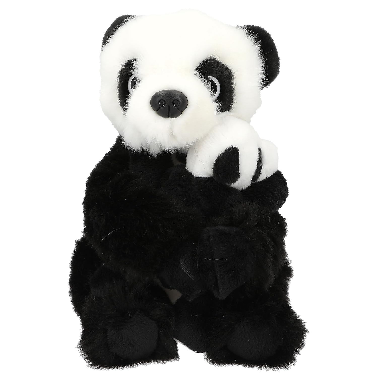 Depesche 12800 TOPModel - Plüschtier Panda Mama und Baby, mit weichem Fell in Schwarz-Weiß und Klettverschluss an den Händen des großen Kuscheltiers