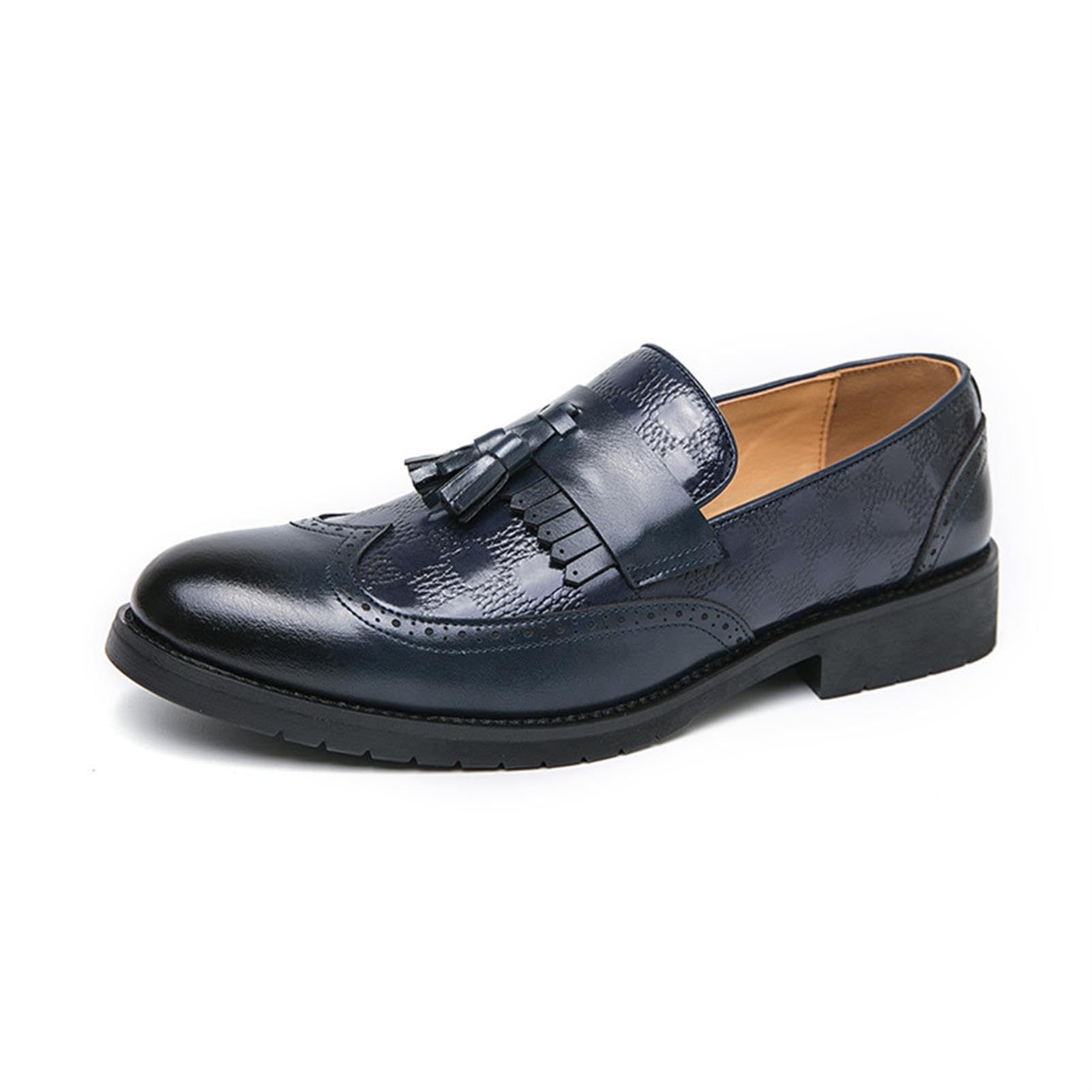 Mocassini con Nappine Uomo Scarpe Brogue Oxford Eleganti Stringate Basse da Cerimonia Business Matrimonio Casual Scarpe in Pelle