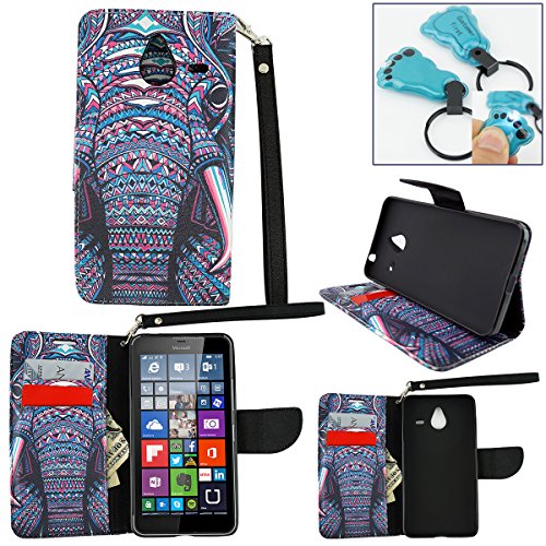 Customerfirst - Alcatel Onetouch Conquest Case, Onetouch Conquest Flip Pu Leather Fold Wallet Pouch Credit Card Case Premium Leather Wallet Flip Case For Alcatel Onetouch Conquest 7046T (Boost Mobile) - Includes Key Chain Flash Light (Indian Elephant) #TOP13