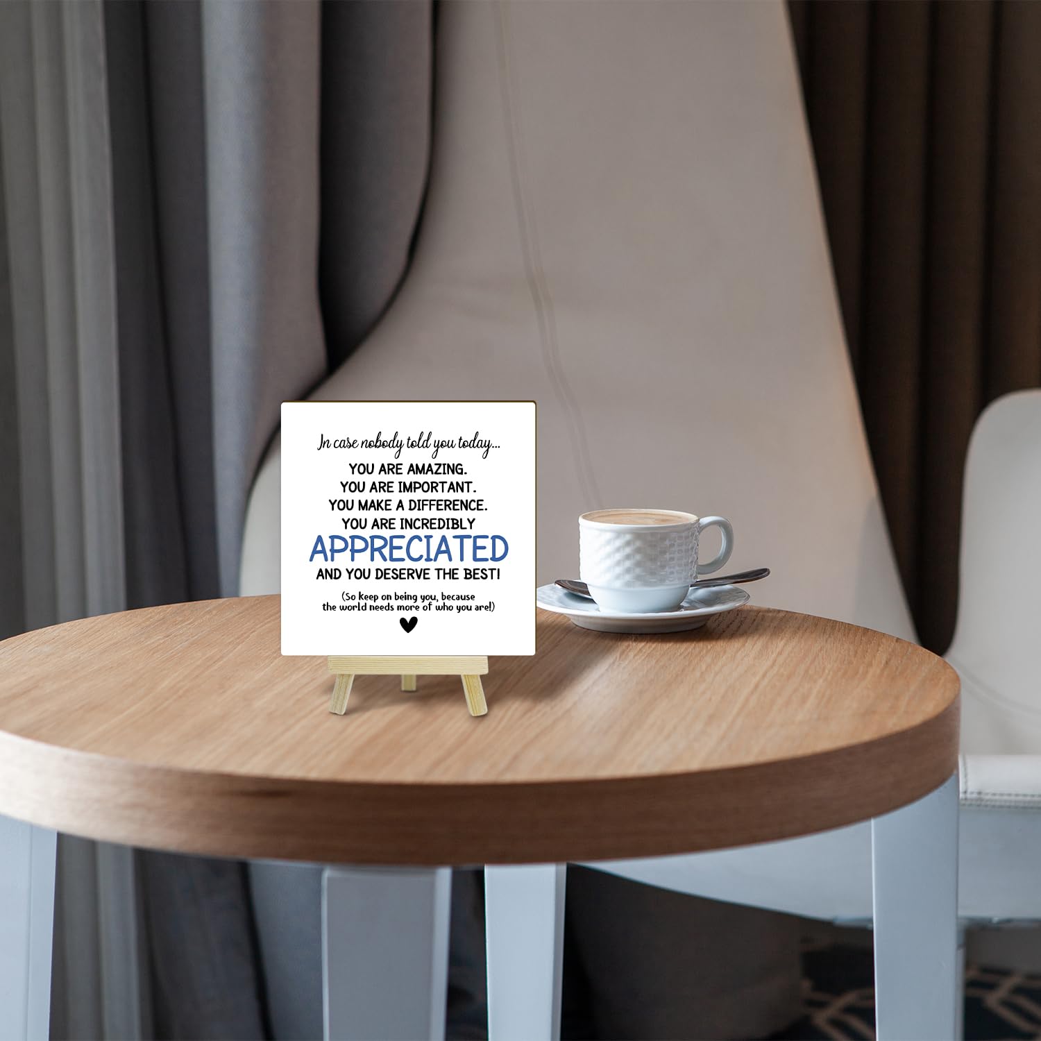 Motivationsschild Fürs Büro – 'May You Be Proud Of The Work You Do', Holz Mit Eisenständer