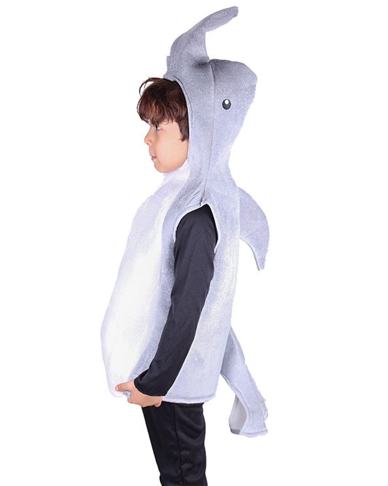 Koongso Kids Animal Dolphin Costume Ocean Dolphin Cartoon Hooded Outfit Sea Fish Halloween Birthday Party Dress Up Festival School Stage Props for Boys Girls
