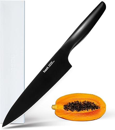 Hast Cuchillo de chef profesional de 8 pulgadas, acero en polvo ultra afilado, alto rendimiento, diseño ligero, mango ergonómico, decoración