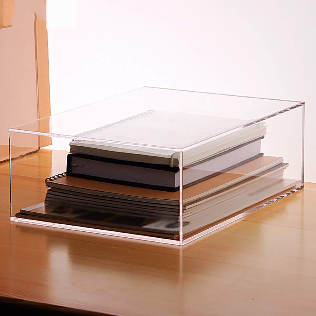 Caja de Almacenamiento de Escritorio Estante de Almacenamiento Transparente Caja de Almacenamiento de acrílico de Archivos A4 de Oficina multifunción