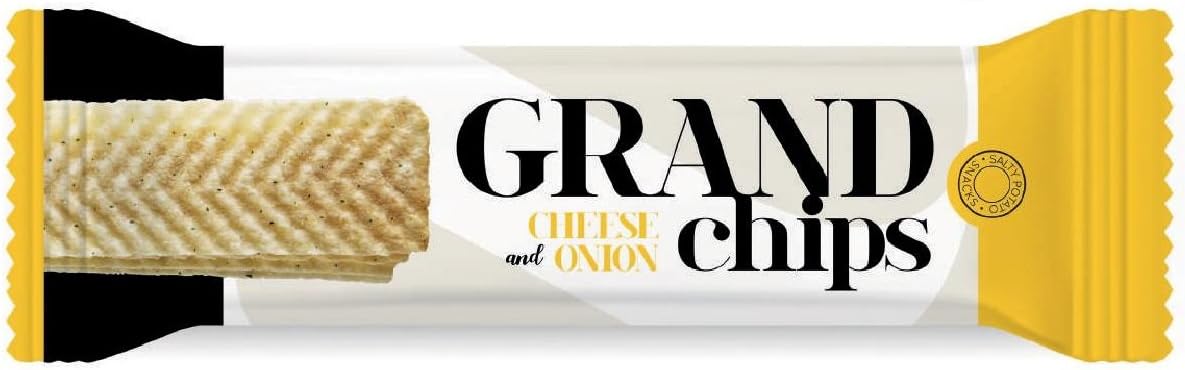Cheese and Onion Innovative, extra-long 20 cm potato Grand Chips - Comes with perfect flavor, full-on crunch - Set of 10 pack + one pack of micro popcorn for free
