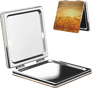 Wheat Field - Espejo de maquillaje portátil d...