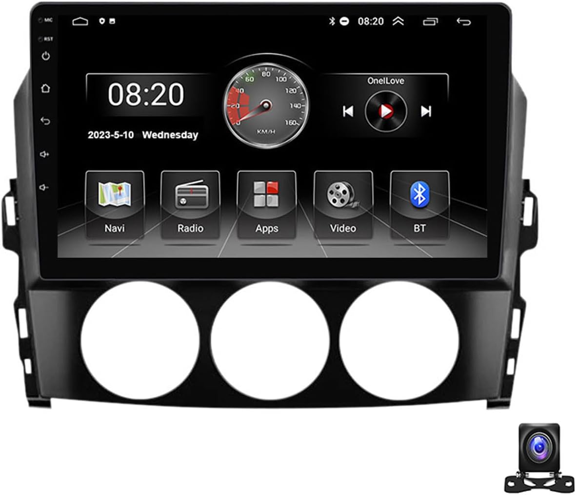 DEHIWI Android 11 Car Stereo with 720P AHD Backup Camera GPS Navigation 9 Inch Touch Screen for Mazda MX-5 2008-2015 Car Radio MP5 Media Player with 4G/WiFi/DSP/RDS/Carplay/Android Auto