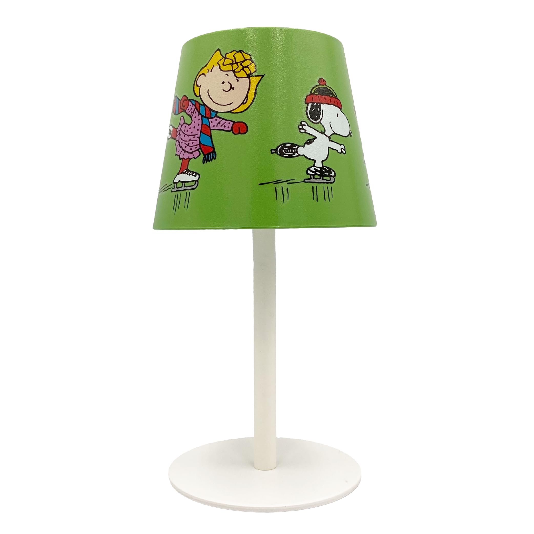Mark Feldstein Peanuts Gang Holiday Skating Touch Lamp, Green, 9