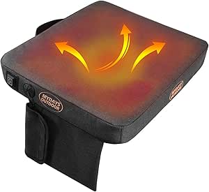 DCQRY Portable Heated Seat Cushion Pad Electric Stadium Seat Cushion Heated USB Power with 3 Levels Fast Heating Hunting Seat Pad for Office Park Boat Stadium Camping(no Power Bank Included)