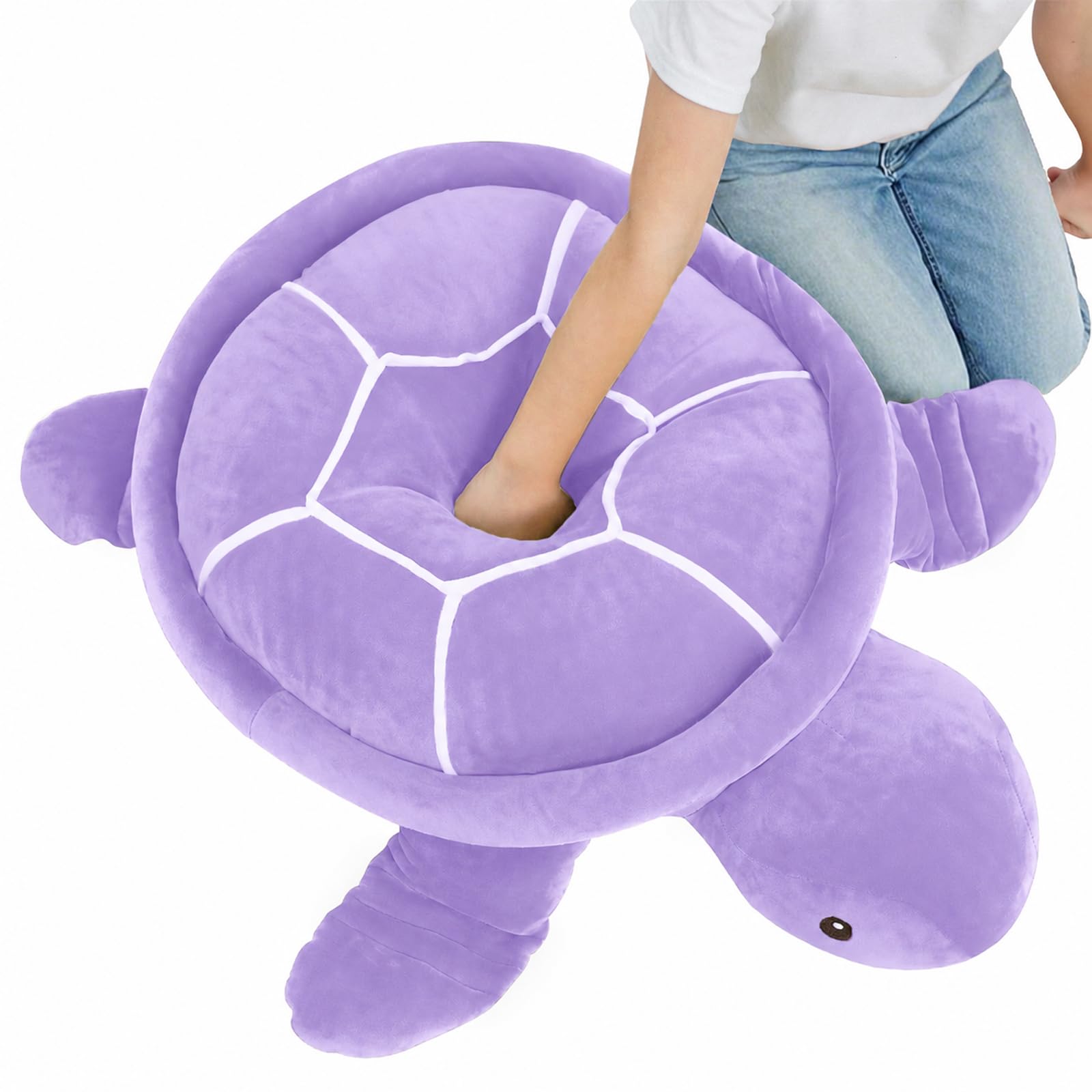 Dalmao 50 cm Purple Large Turtle Cuddly Toy, Soft Sea Turtle Plush Toy Cushion, Turtle Stuffed Toy for Cuddling, Cute Sleeping Pillow, Gift for Children, Girls, Boys