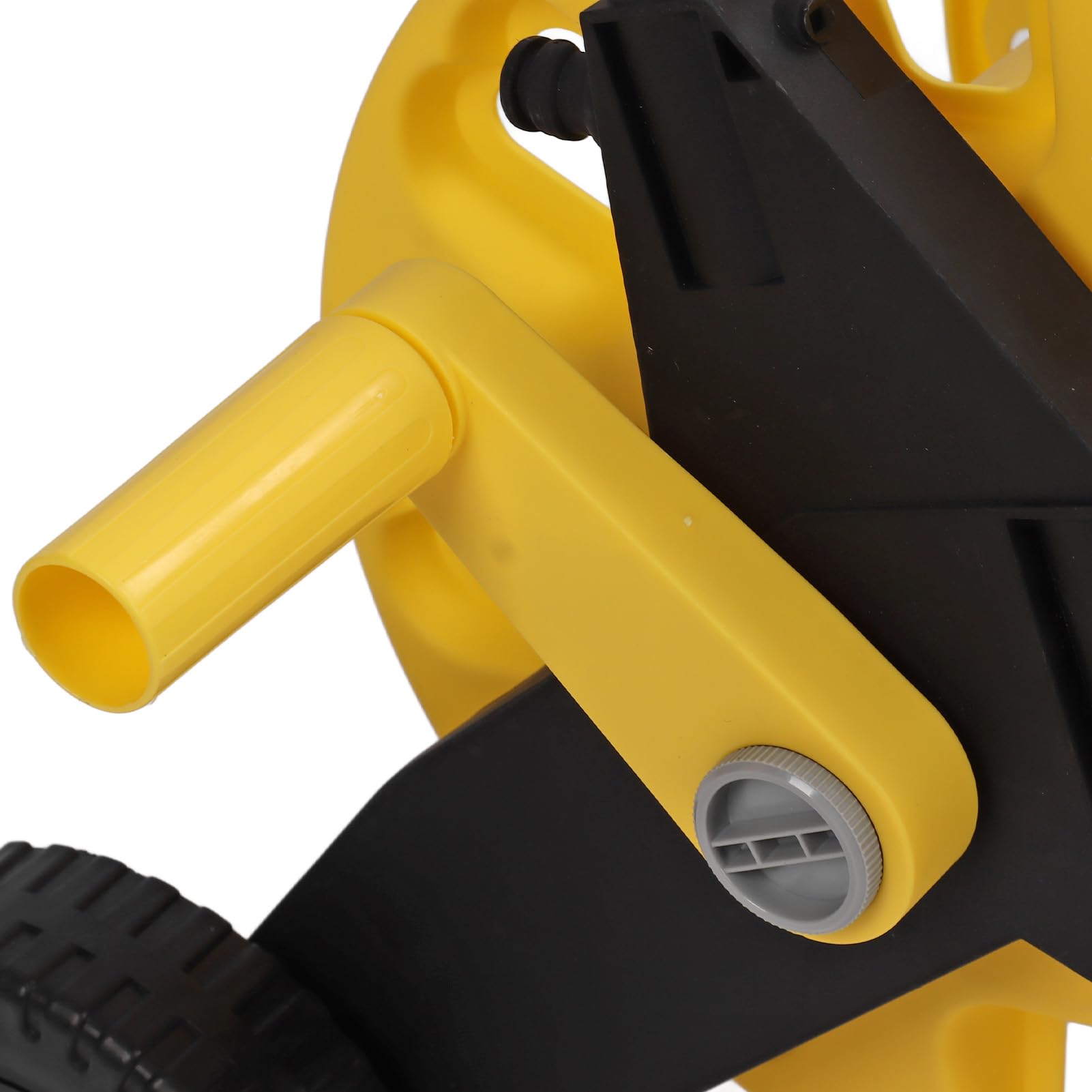 Carrello Avvolgitubo da Giardino in Alluminio Giallo Resistente per Prato Giardino con Ruote, Spazio di Archiviazione di 35 M