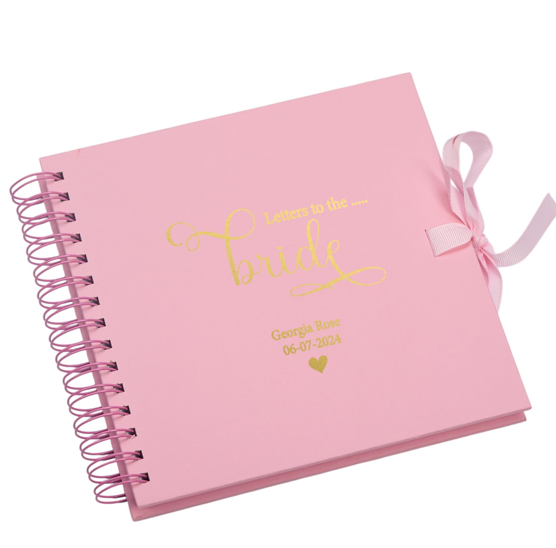 Personalised Letters To The Bride Multiple Colours Scrapbook or Photo Album Gift (Pink)