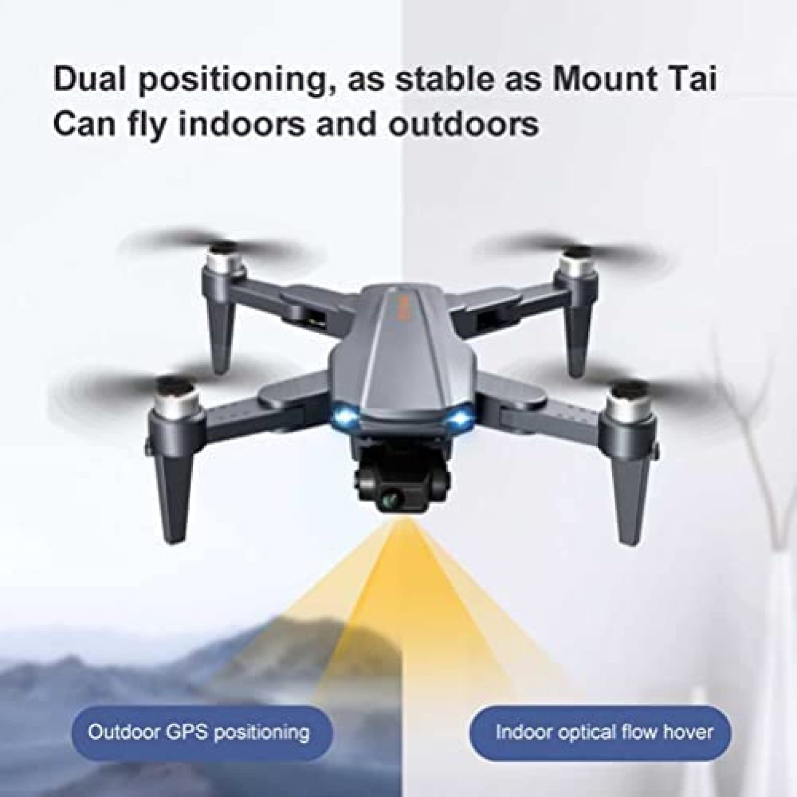 Drony GPS 5 GHz WiFi FPV, mini dron z kamerą 8K HD, składany dron z 3-osiowym gimbalem, dron GPS z silnikiem bezszczotkowym, optyczne pozycjonowanie przepływu, tryb bezgłowy, pomarańczowy