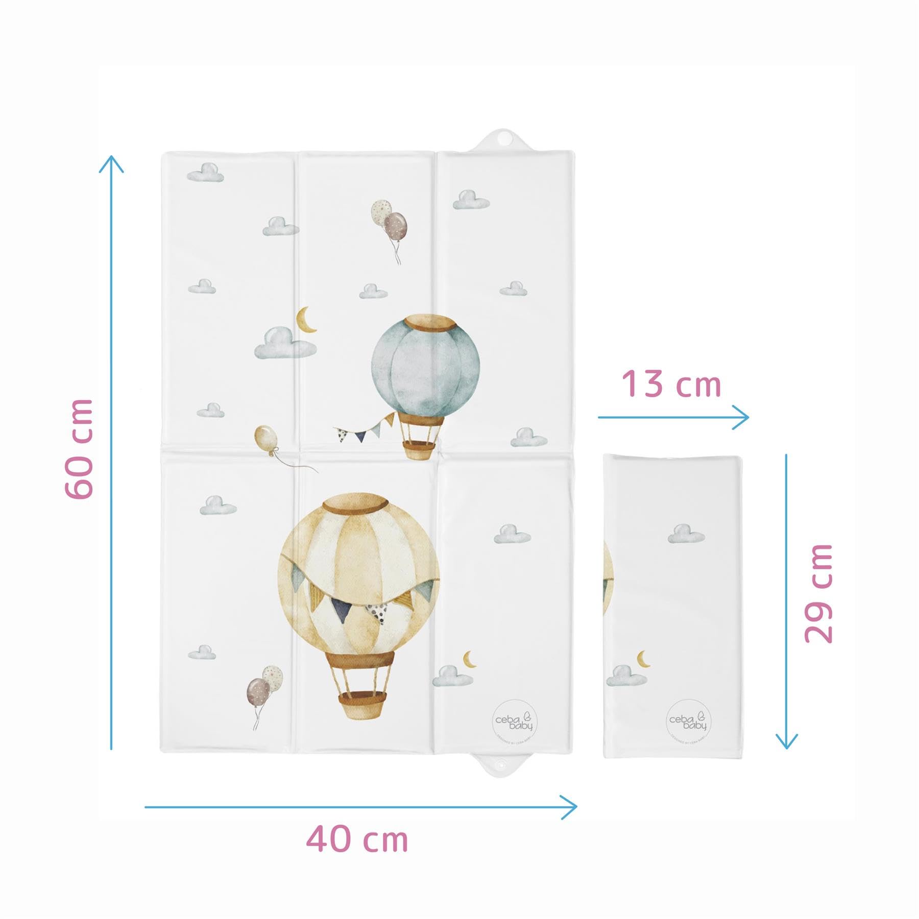 Portable Foldable Baby Travel Changing Mat, Balloons - Image 3