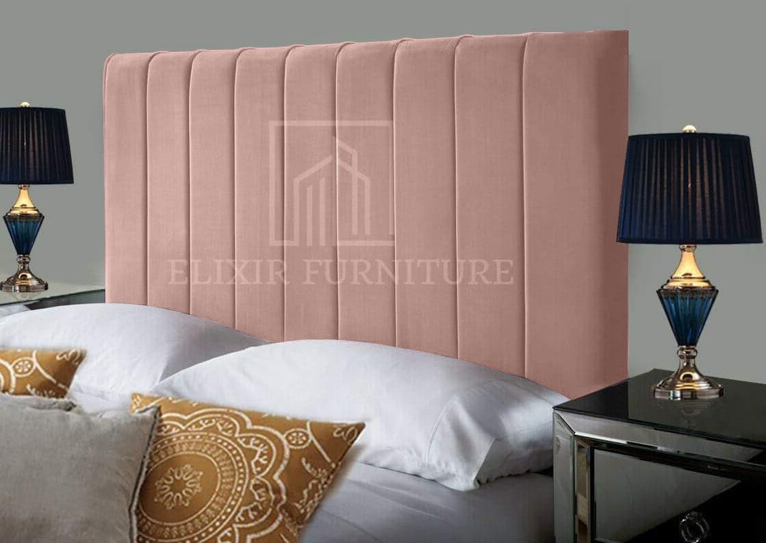 Elixir Furniture Portland Handmade Divan Headboard – 4ft Small Double | 36-Inch Tall | Plush Velvet in Pink | Elegant Padded Design (Pink,4ft Small Double Height-36inch)