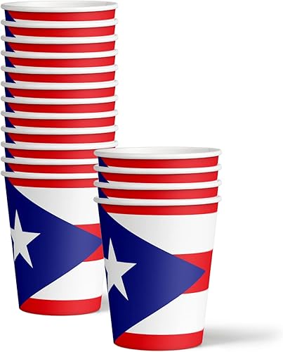 Miniatura 3 de Juego de suministros para fiesta de cumpleaños con bandera de Puerto Rico para 16 personas