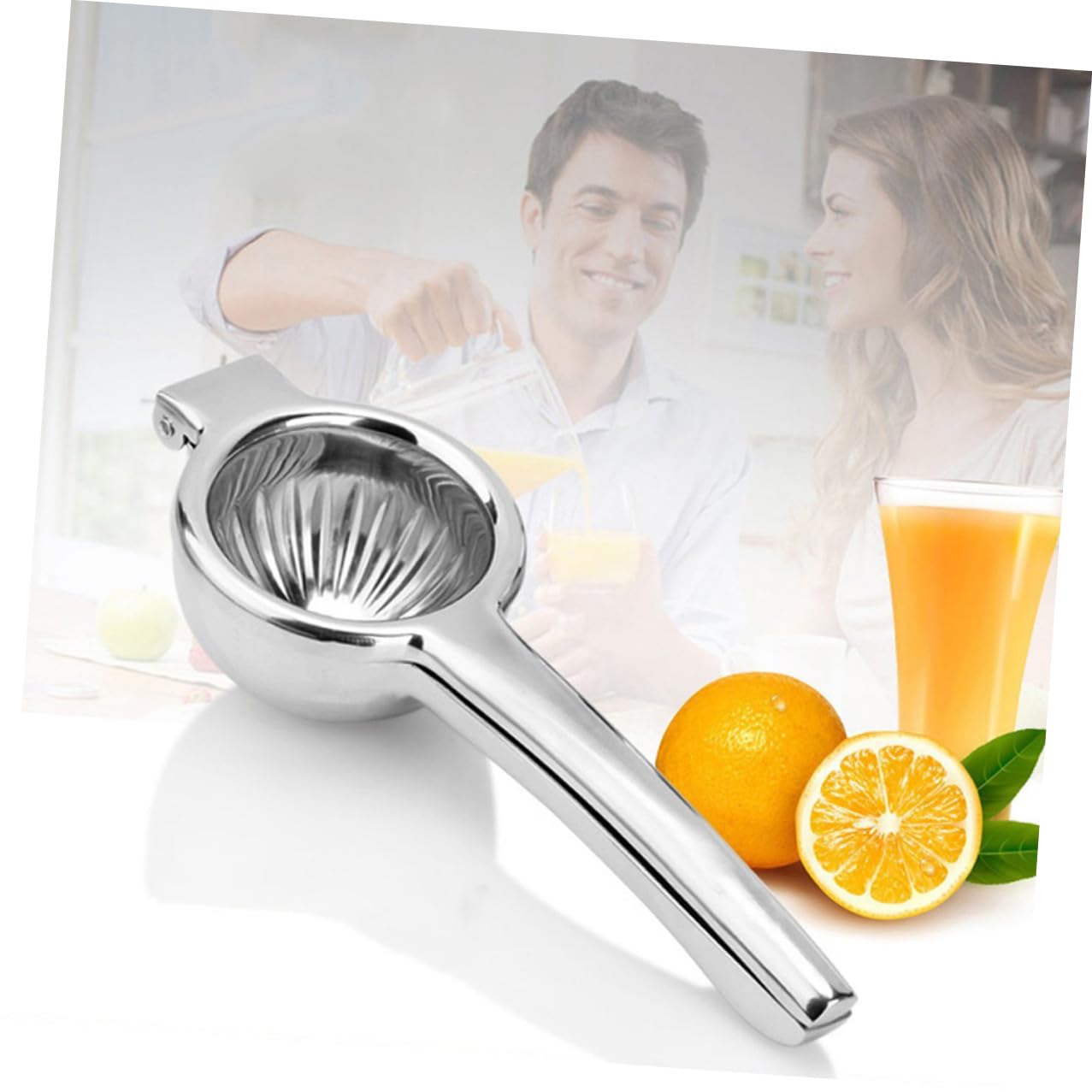 ibasenice Exprimidor Manual de Limón y Naranjas de Acero Inoxidable 304, Fácil de Usar, Accesorio de Cocina Hogar, Prensa Frutas Portátil y Duradero