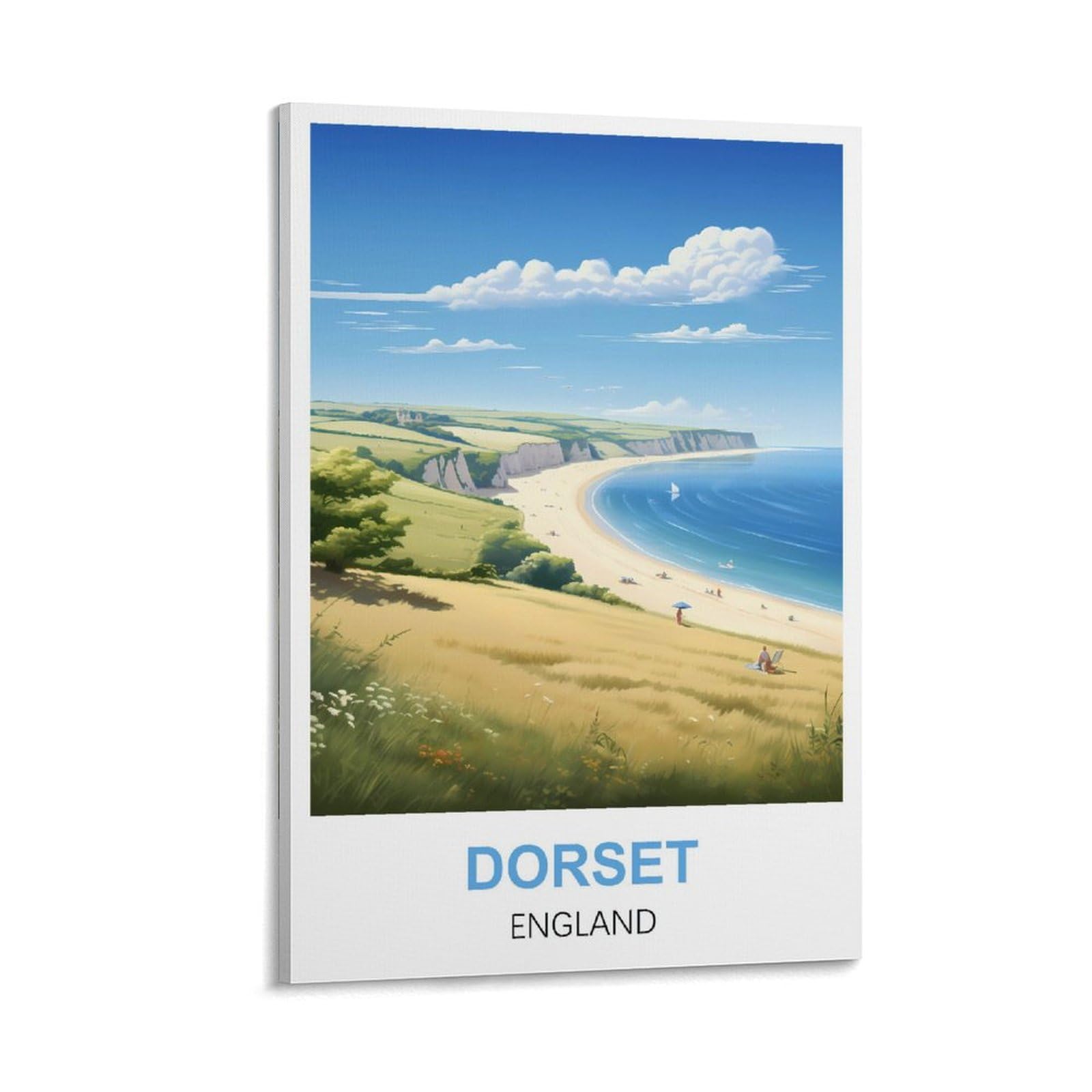 CYYHGEE Dorset England Vintage Travel Posters 12x18inch(30x45cm) Canvas Poster Wall Art Living Room Home Decor