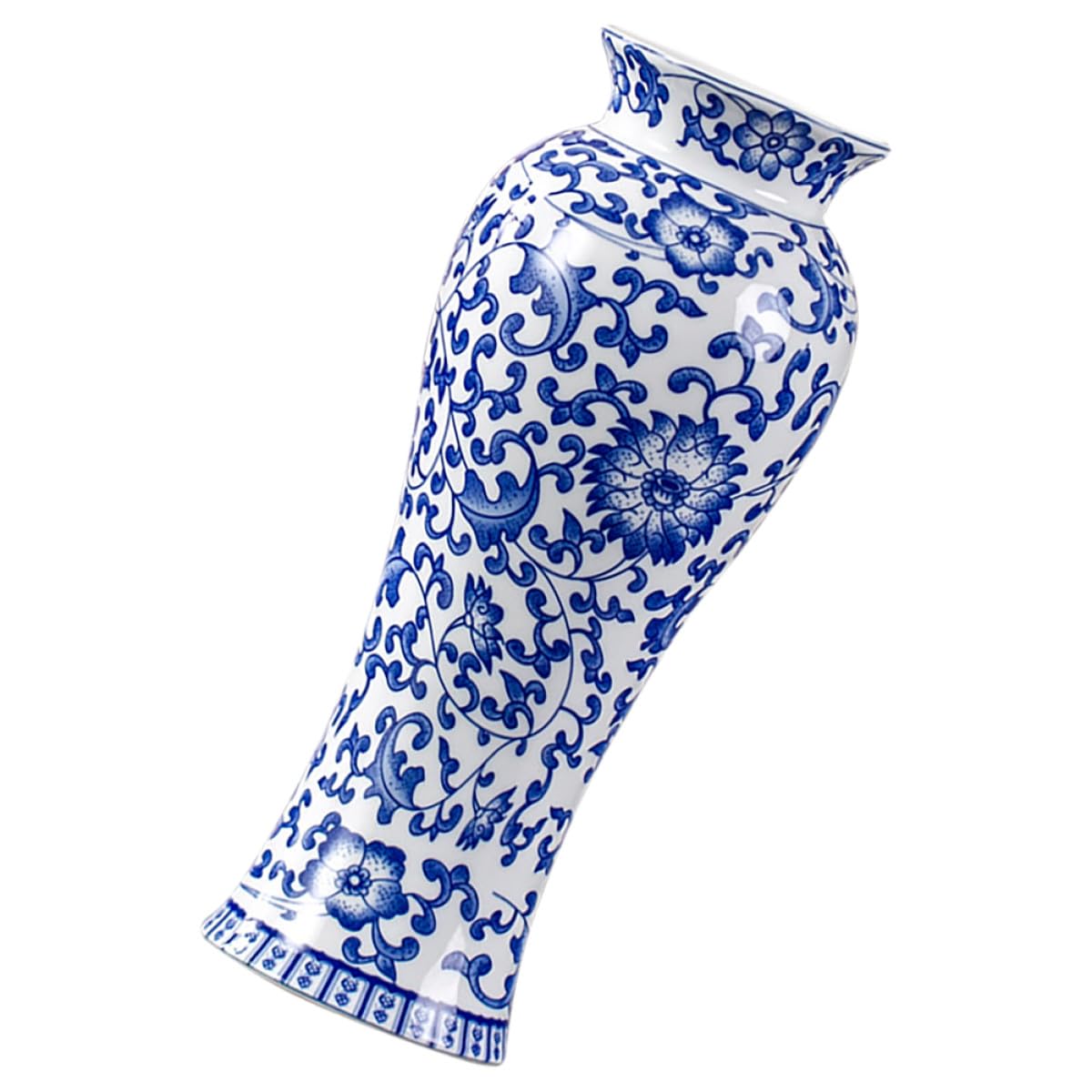 Vase en céramique bleu et blanc Zerodeko, cadeau élégant et artistique