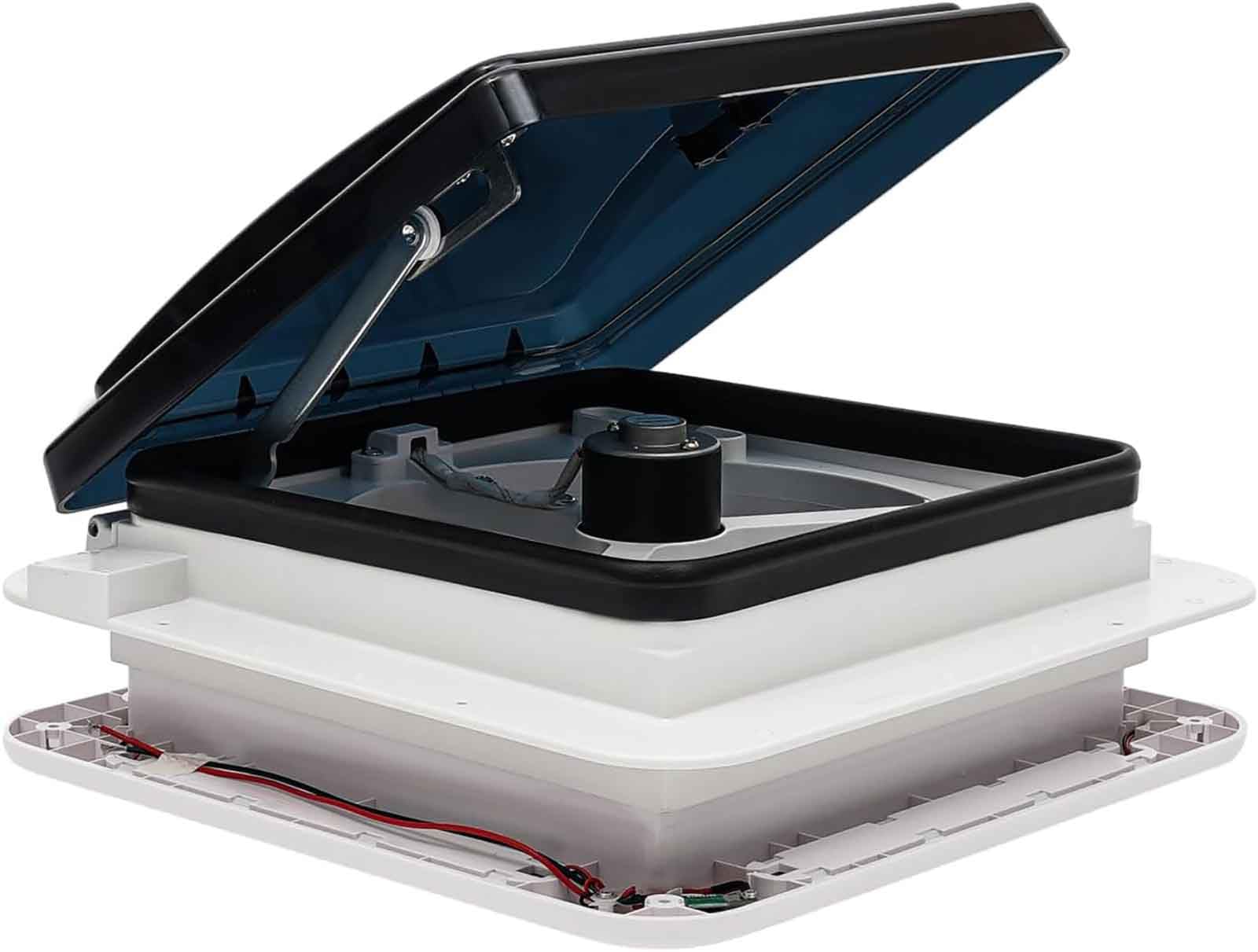 360x360mm Roof Vent Fan, 12V Ultra-Quiet Motorhome Vent Fan with LED Light, Reversible 3-Speed Ventilation for Camper Van, Caravan, Trailer Accessories