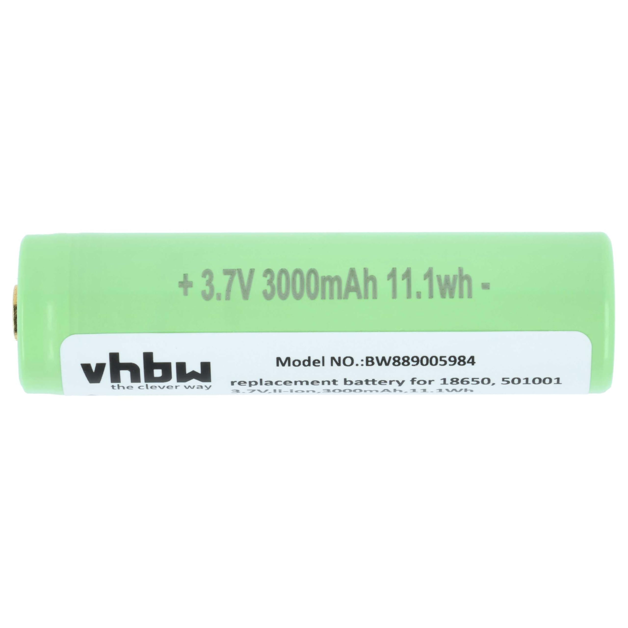 vhbw 5 x akumulator kompatybilny z Fenix TK35, TK15 latarka czołowa (3 Ah, 3,7 V, litowo-jonowa)