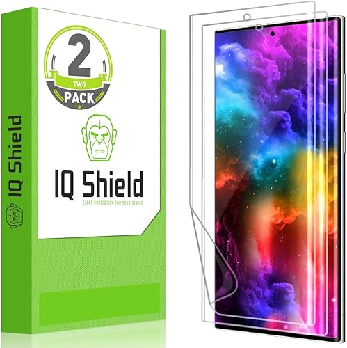 IQShield Paquete de 2 protectores de pantalla para Galaxy S22 Ultra película de TPU transparente, instalación sin burbujas, resistente a los