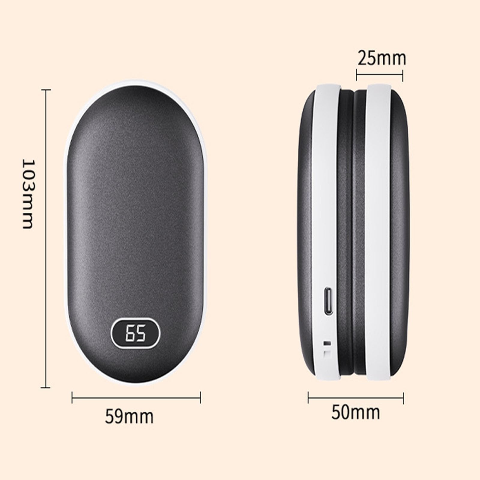 Scaldamani Elettrico A Doppia Faccia, Riscaldamento Istantaneo 3s, Scaldamani Tascabile per Campeggio, Caccia, Pendolarismo, Regalo UomoPink,One Size