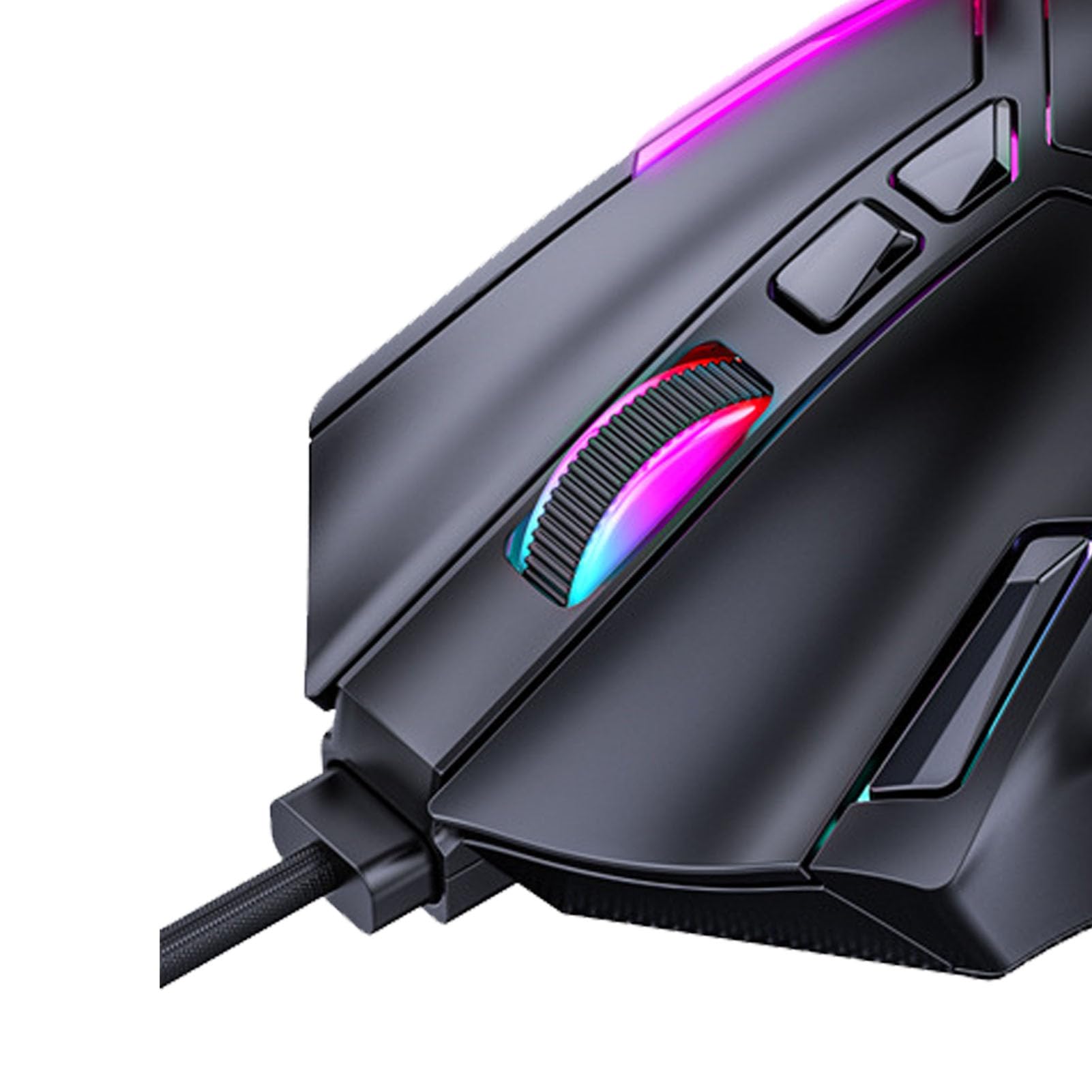 Elprico Mouse da Gioco RGB, Mouse da Gioco Cablato 12800 DPI con 12 Pulsanti Macro e 6 Livelli DPI, Mouse da Gioco Ergonomico, Accessori di Ricambio per Computer