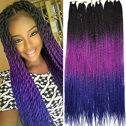 Ombre Senegalese Twist Crochet Braids 24 inch 6packs Havana Mambo Synthetic Braiding Hair Extensions long Senegalese Twists Hairstyles 30strands/pack