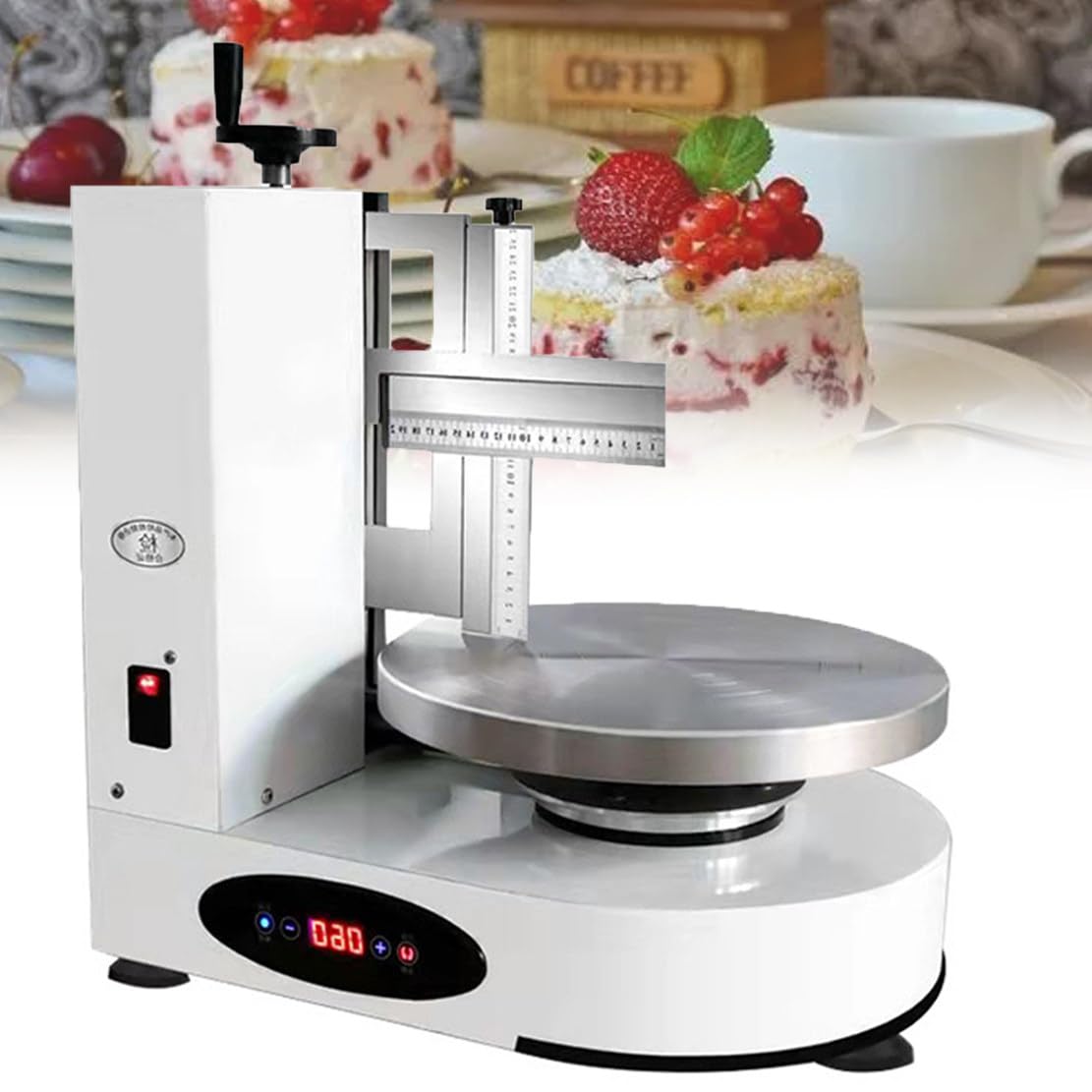 4-12 Zoll runde Kuchen-Creme-Beschichtungs-Füllmaschine, Geburtstags-Hochzeitstorten-Creme-Beschichtungs-Füllmaschine, Kuchen-Drehteller-Kuchennivellierer,White