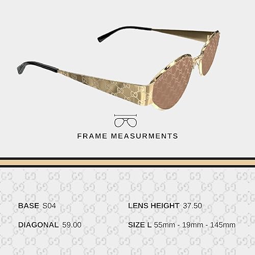 Miniatura 5 de Gucci GG1853S Monogram Lasered GG Pattern With Guccissima Lens Almond Shape Sunglasses with Luxury Eyewear Kit