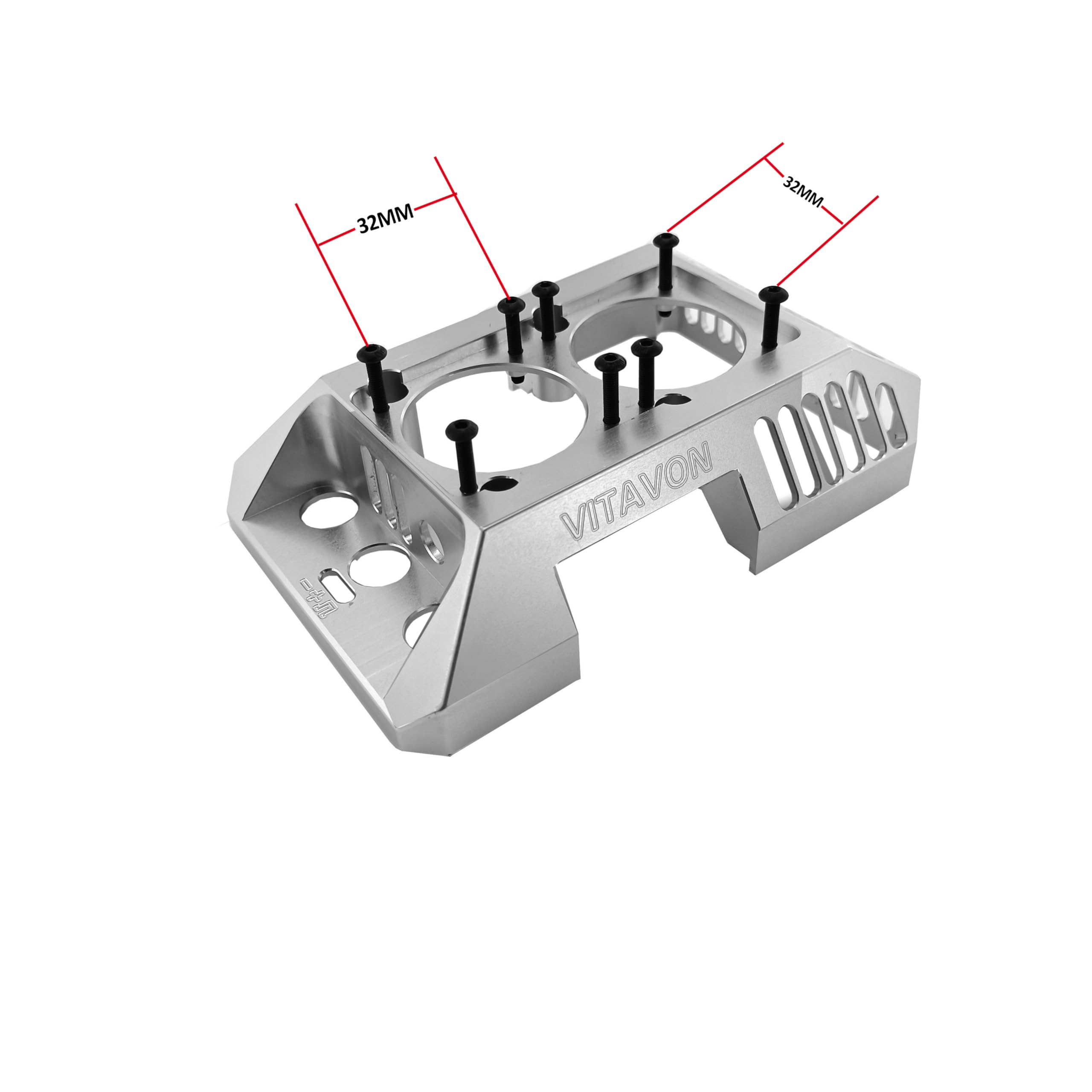 VITAVON CNC Aluminum MAX4 Cover with Dual 40mm Fan Holder for X-maxx XRT 5T Kraton 8S DBXL