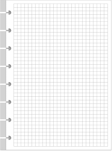 A5 TUL - Papel de recambio de cuadrícula con disco de 8 discos, 100 hojas200 páginas, papel de cuadrícula de hojas sueltas, papel blanco de 3.53