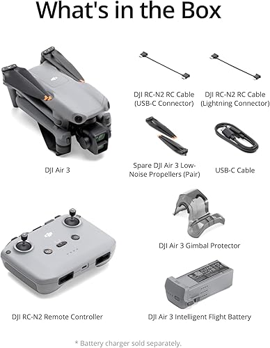 Miniatura 5 de DJI Air 3 (DJI RC-N2), dron con cámaras dobles gran angular y teleobjetivo media, tiempo de vuelo de 46 min., detección de obstáculos