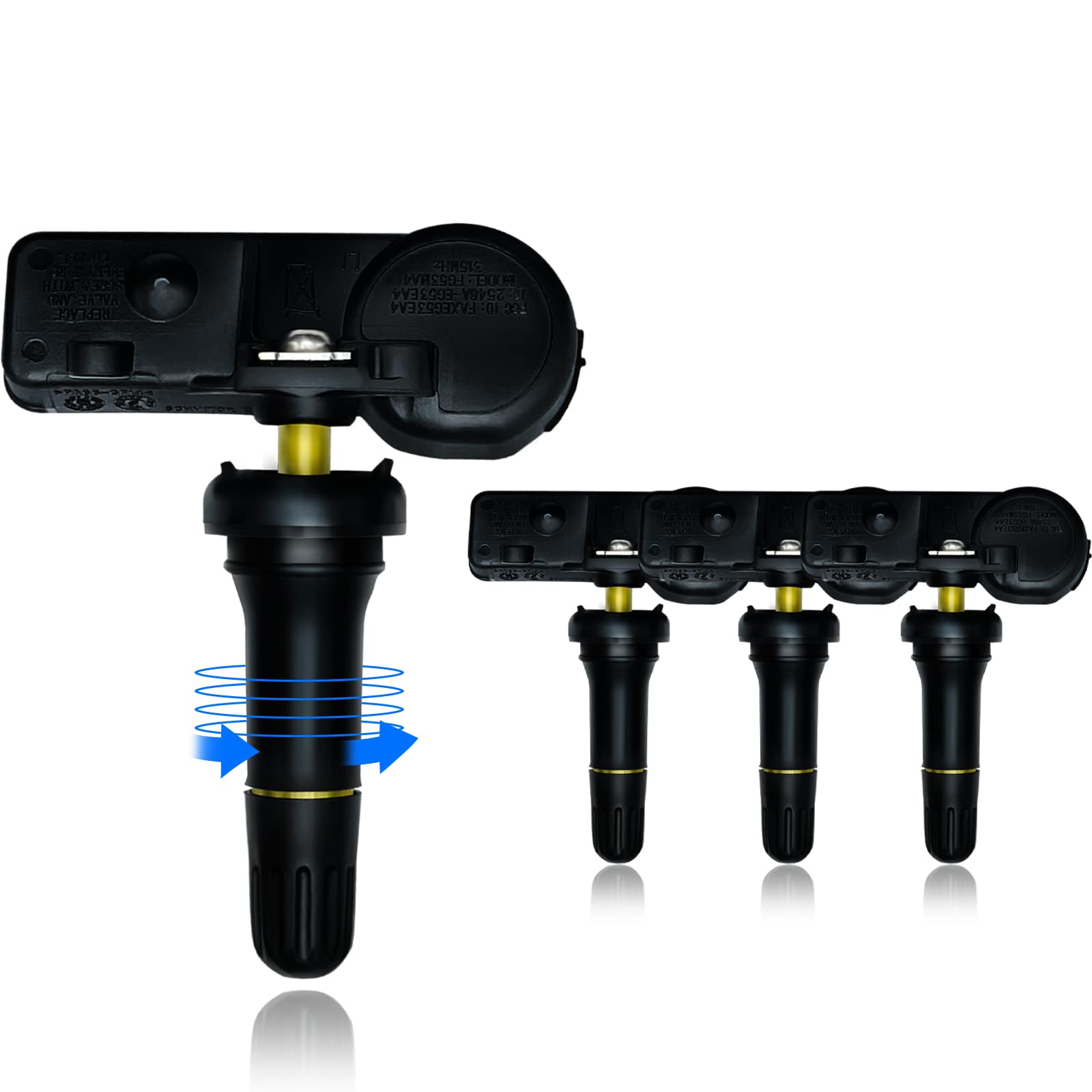 YZHIDIANF DE8T1A180AA for F150 Tire Pressure Sensor 315MHz TPMS Replacement Fits for Escape Expedition Explorer Fiesta Focus Fusion Mustang Taurus Navigator Mariner (4PACK)