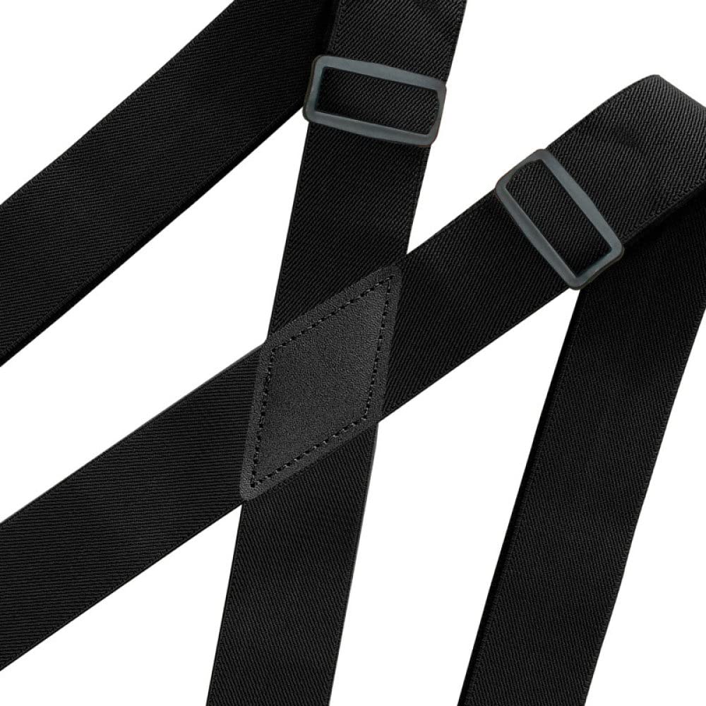 bretelle, 3.5 * 120 cm moda ampia bretella da uomo fibbia con gancio nero 4 clip elasticizzata sospensorio maschile bretelle lavoro accessori