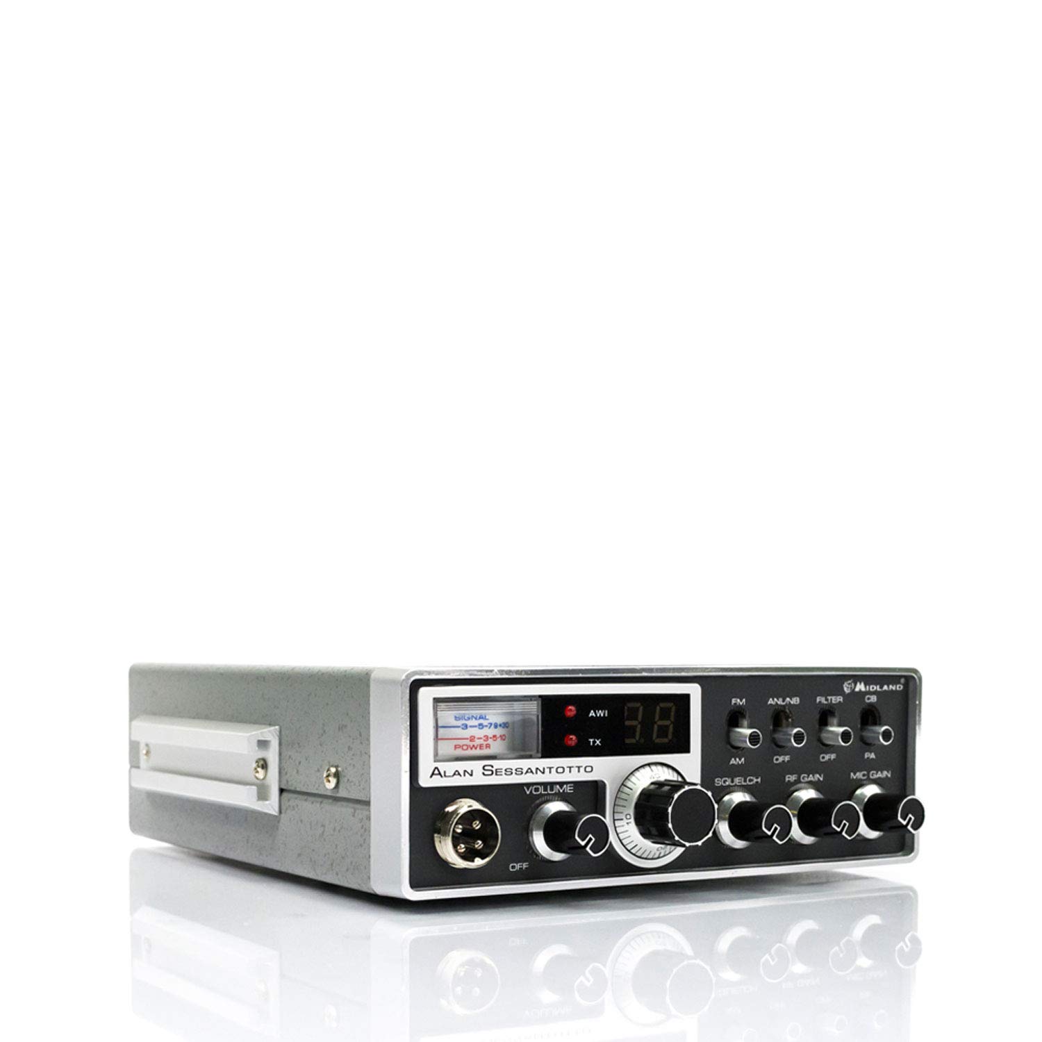 Midland ALAN 68-Radio CB, Ricetrasmittente 27 MHz, 34 Canali AM/FM, (4W)34 Canali AM/FM, 4W Potenza, RF Gain, MIC Gain, Squelch Regolabile, ANL, Noise Blanker, PA, Display Retroilluminato, S-Meter