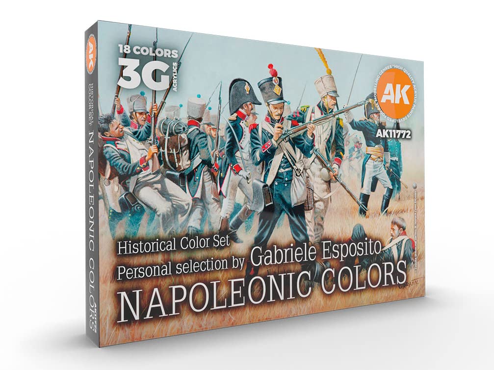Ak Interactive Blue, White, And Red 3Gen Ak11772 Historical Color Set: Napoleonic Colors - Signature Set Esposito (18X17ml) - Tabletop Game - Age 12+