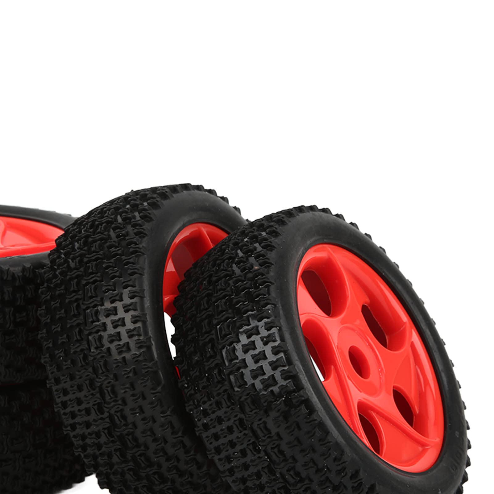 Jeu de Jantes de Pneus en Caoutchouc de Voiture RC, 4 Pièces de Jantes Hexagonales et de Pneus en Caoutchouc pour 1/8 1/10 Pneus de Revêtement D'éponge de Voiture Télécommandés RC sur Route Touring Dr