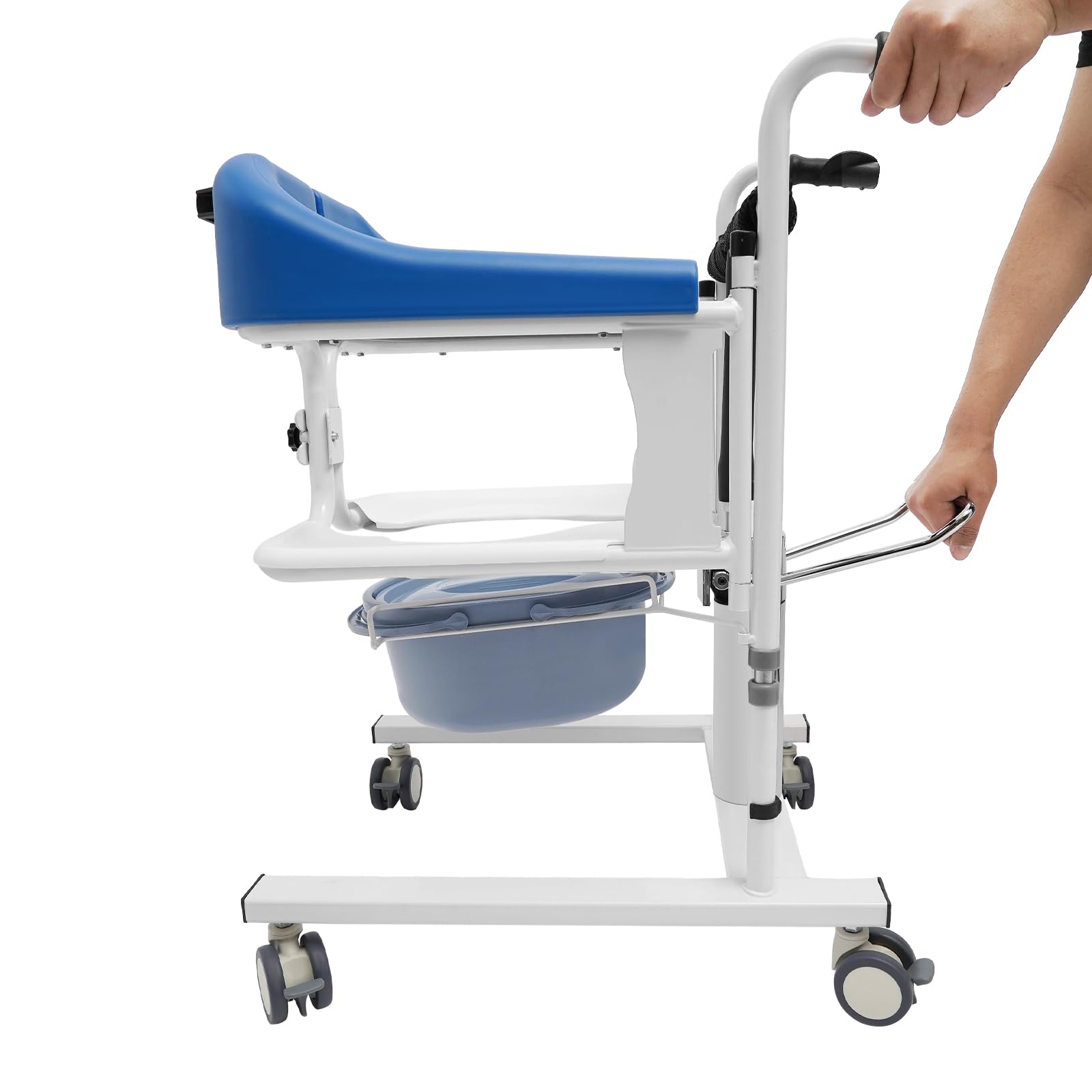 Sedia a rotelle idraulica, ascensore paziente sedia a rotelle per anziani, 4 ruote freni, apertura e chiusura a 180°, per famiglie, case di cura e ospedali