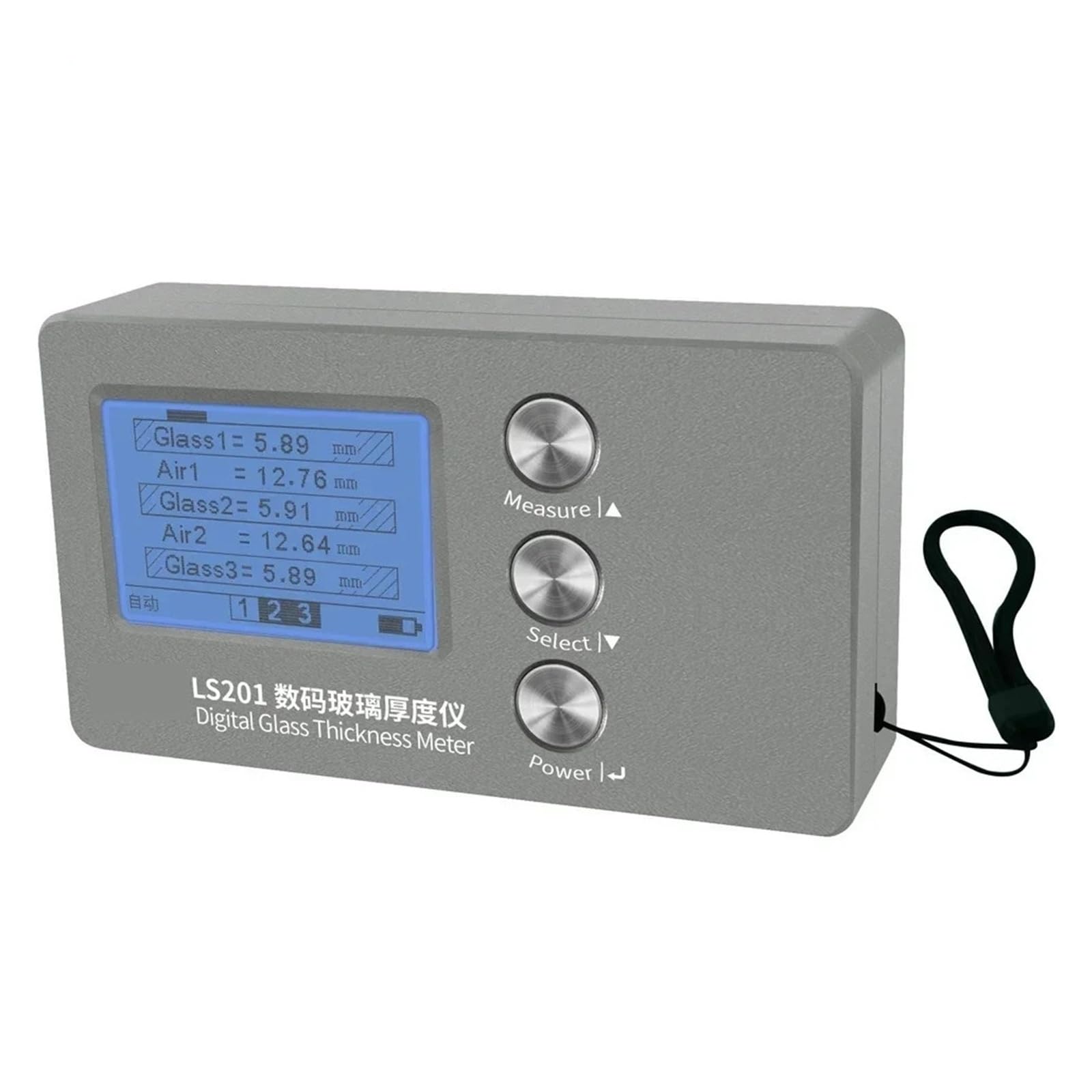 Medidor digital de grosor de vidrio, herramienta de medición de acristalamiento de ventanas para un funcionamiento sencillo, ideal para paredes de cortina, medición precisa y fácil de usar
