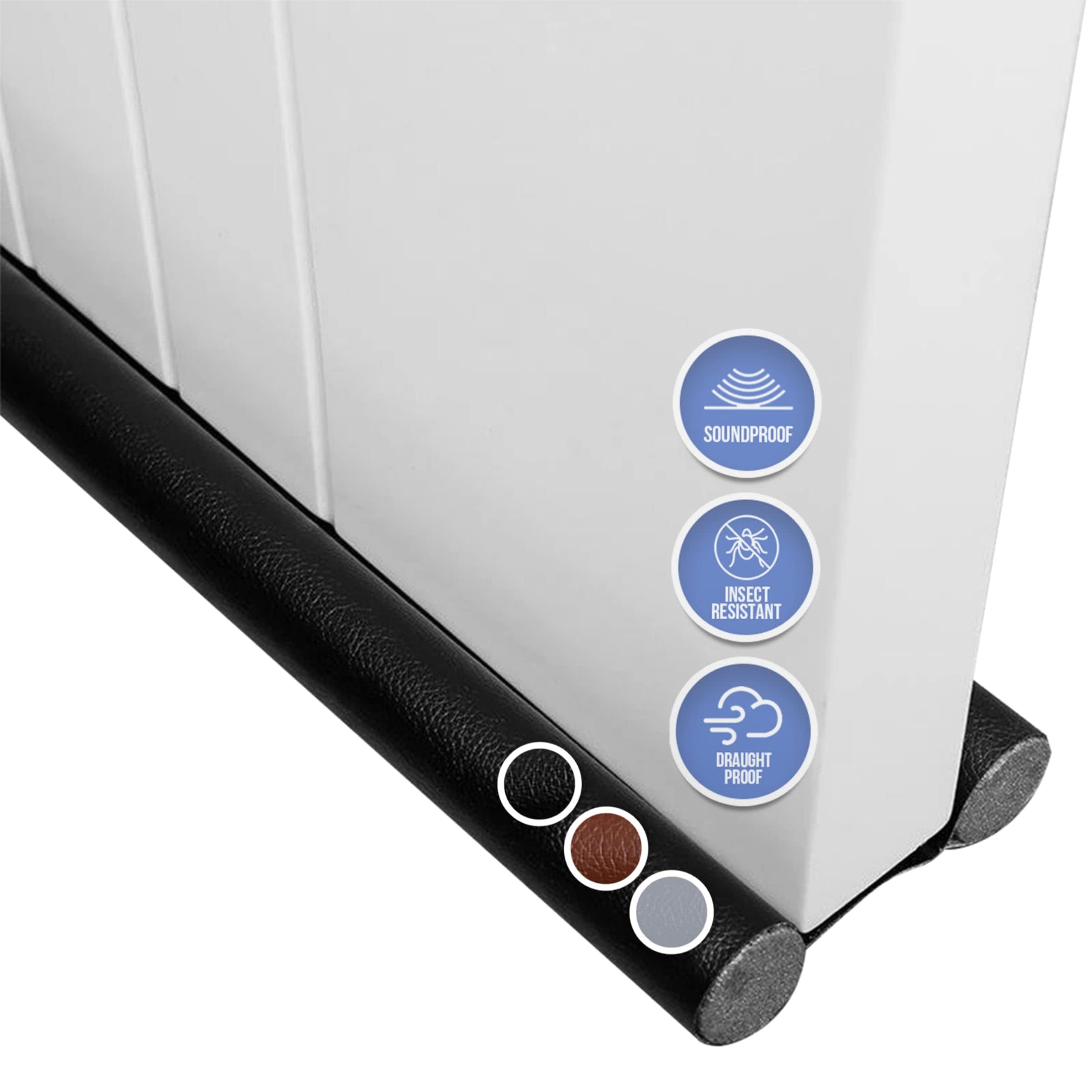 Arrowzoom 1 Door Bottom Sealing Strip Draft Stopper PRO Cotton Foam Leather Water Resistant Energy Saving Weather Stripping Seal Block Outside Noise Dirt Dust Black 36.6 x 4 x 1 inches AZ1260