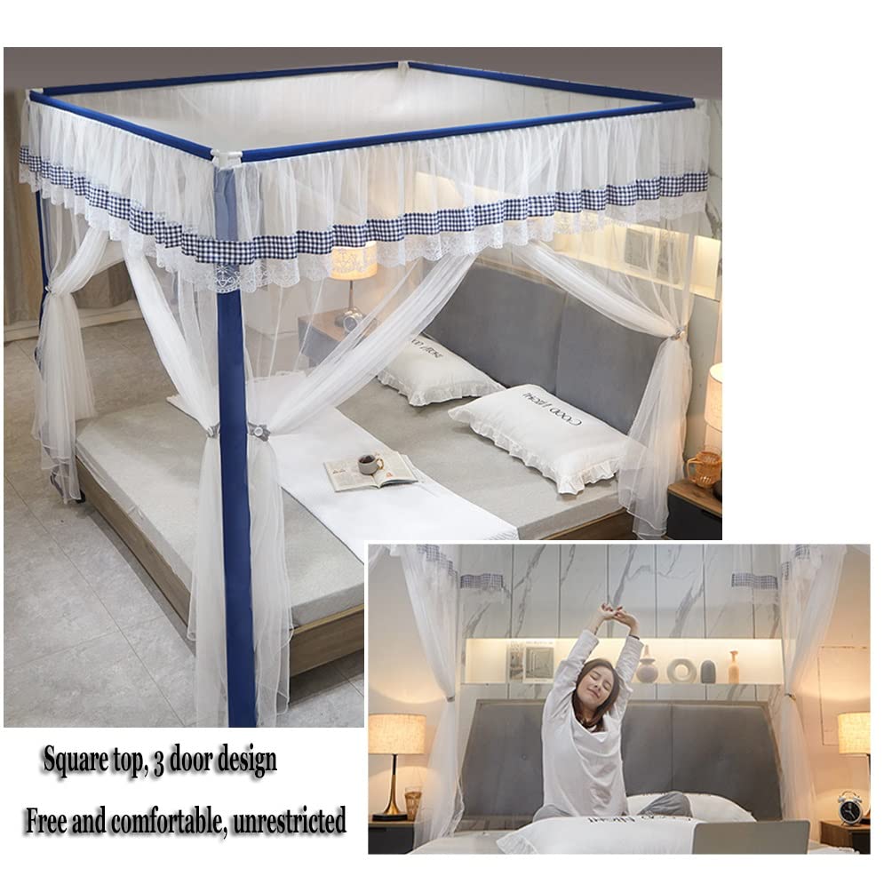 CXKJP Doseles para Cama Mosquitera con Dosel De Cama De Verano para Cama Doble Individual, Juego De Soporte para Cortina De Cama De Encaje para Decoración De Dormitorio De Princesa, Fácil De Instalar