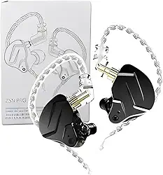 Fone de Ouvido Profissional KZ ZSN Pro X Intra-auricular, Driver Híbrido, Cabo Destacável, Original - Excelência em Som para Músicos e Cantores - Modelo 2024 - AlverSun (PRETO)