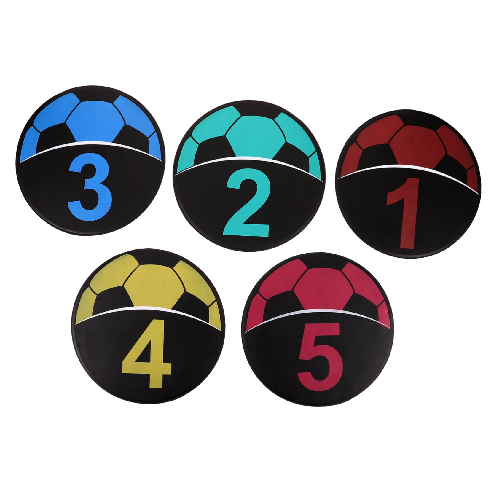 balacoo 5Pcs Soccer Training Markers Multi Function Agility Sign Disc for Football Basketball and Gym Drills Durable Spot Markers with Bright Colors for Sports Training