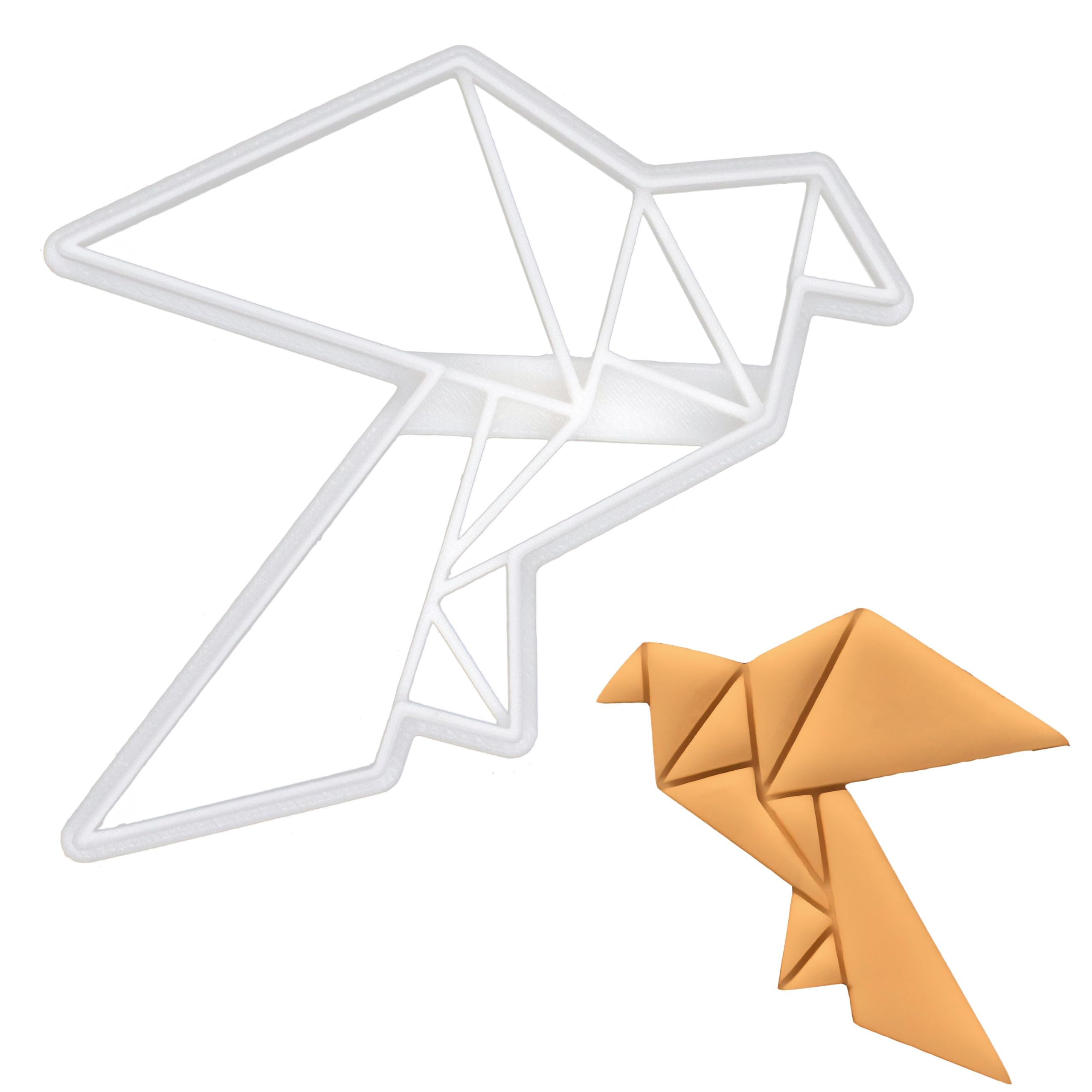 BAKERLOGY Origami Dove Cookie Cutter - Detailed Biscuit Cutter Design for Baking and Crafts, Ideal on Fondant, Dough, Clay