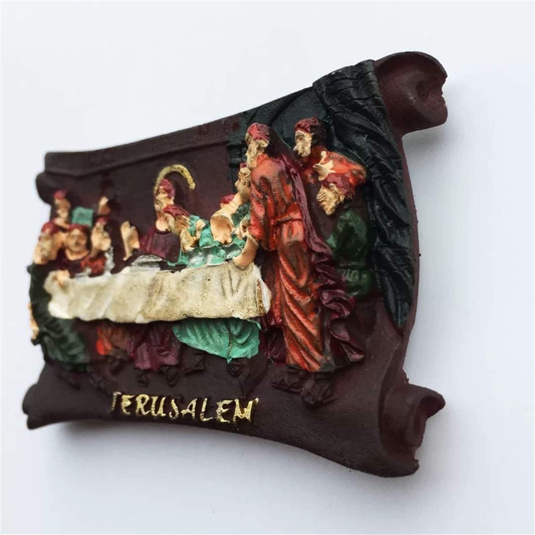 L'Ultima Cena di Gesù Gerusalemme Israele 3D Fridge Magnet Resina Handmade Craft Tourist Città di Viaggio Souvenir Collection Lettera Frigorifero Sticker