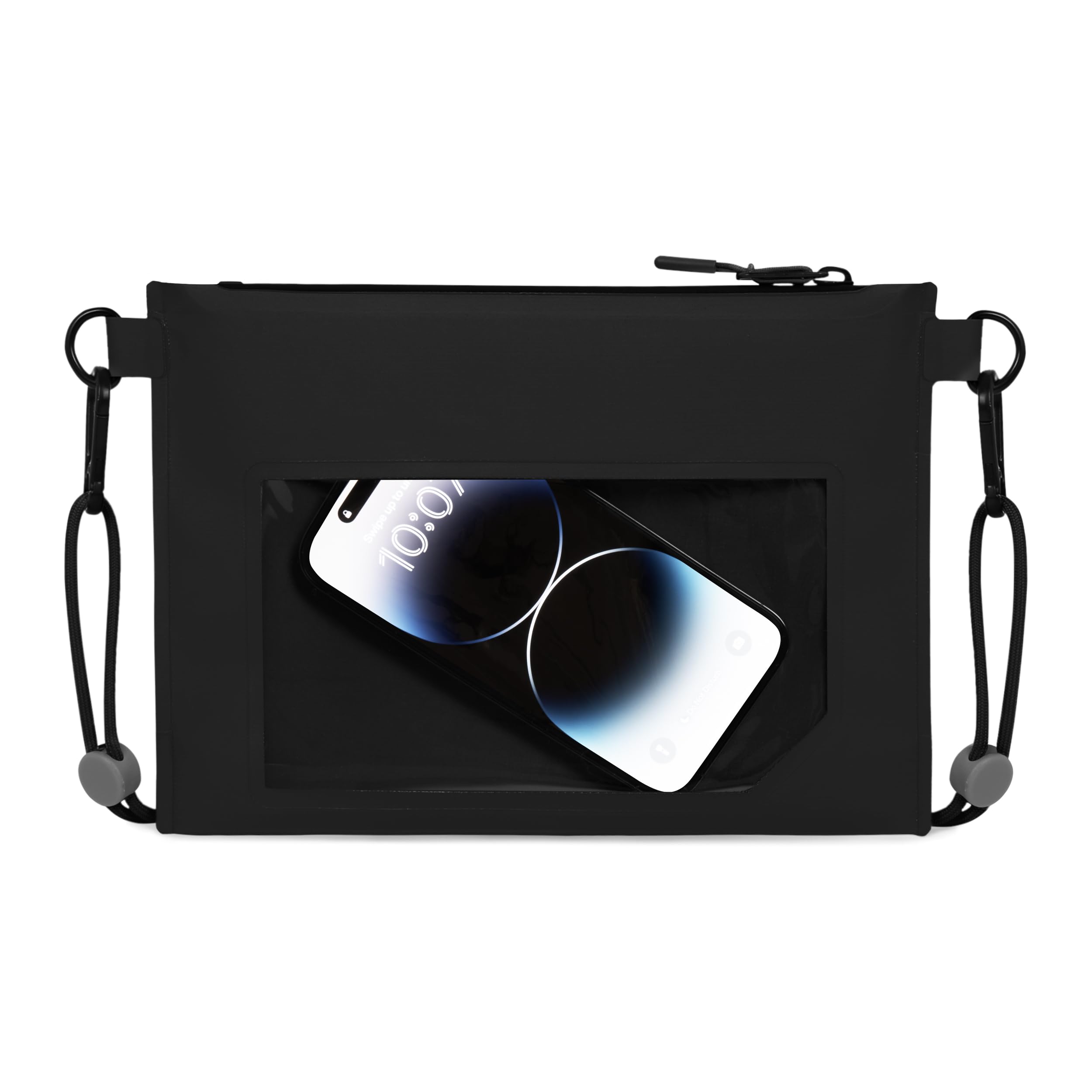 Johnny Urban Sacca Impermeabile Nero - Alfie - Sacca Stagna per Oggetti di Valore - Custodia Impermeabile per Celluare per Mare & Spiaggia - Borsa a Tracolla Subacquea - IPX6 Waterproof Dry Bag