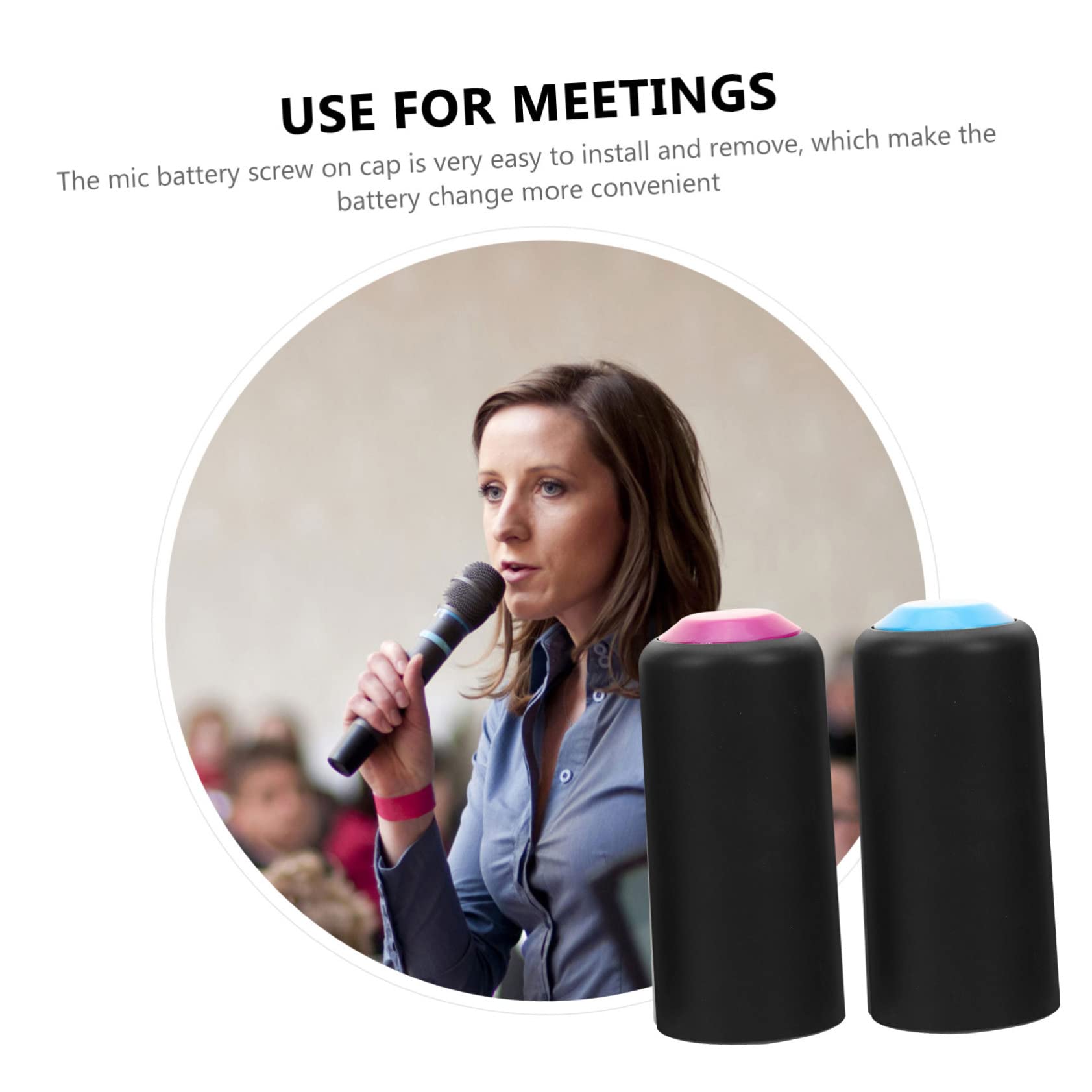 jojofuny 4pcs Microphone Battery Cover 58 Mic Parts Plastic Battery Cover for Lavalier Mic Gaming