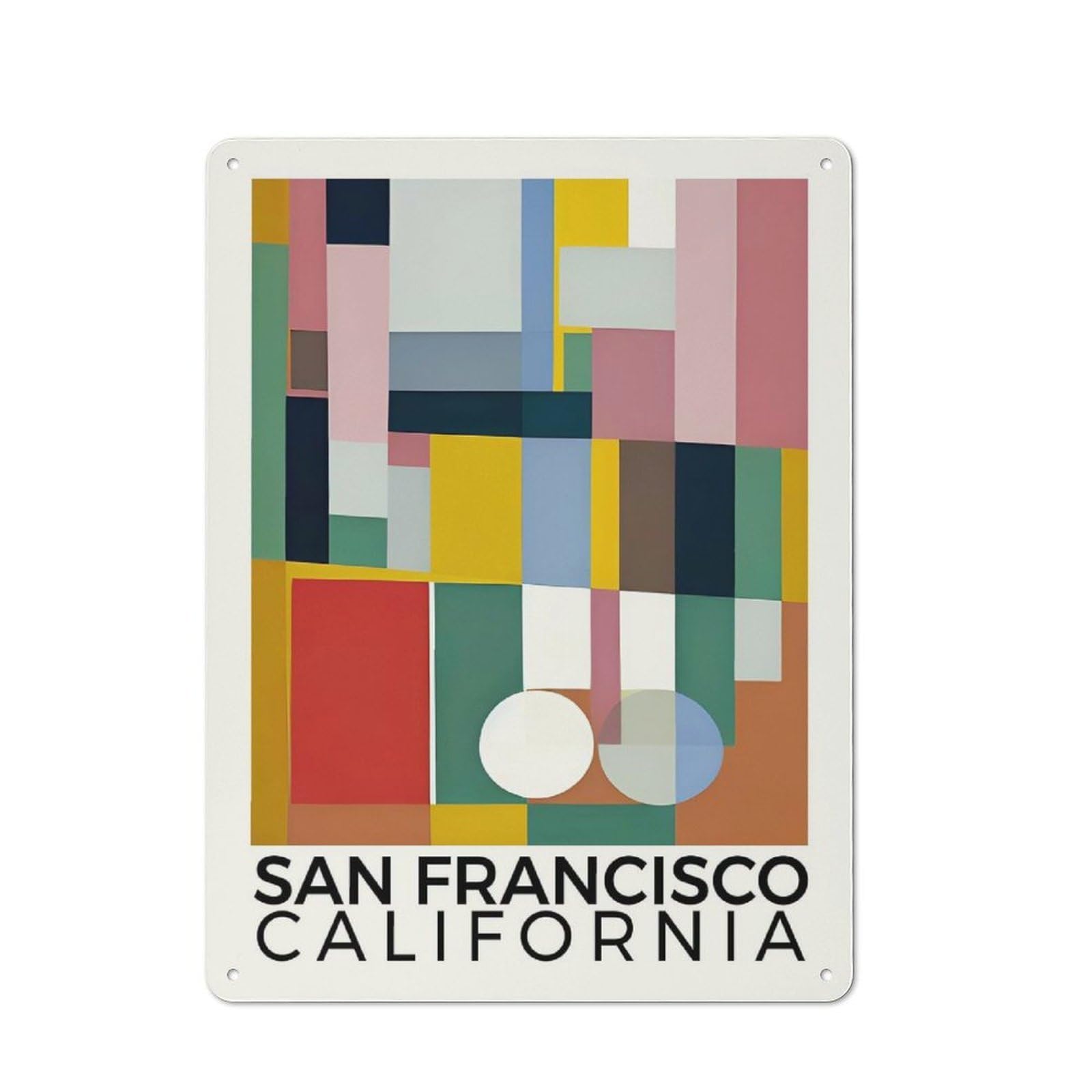 Junmoney Style-21 Vintage Tin Sign 40X30cm With San Francisco California For Home Bar Wall, Metal Sign Decor For Home Bars And Entertaining Spaces